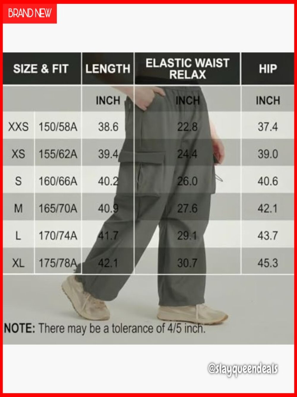 Wide Leg Cargo Pants with 5 Pockets, Waterproof Stretch Fabric, Elastic Waist - Picture 4 of 7
